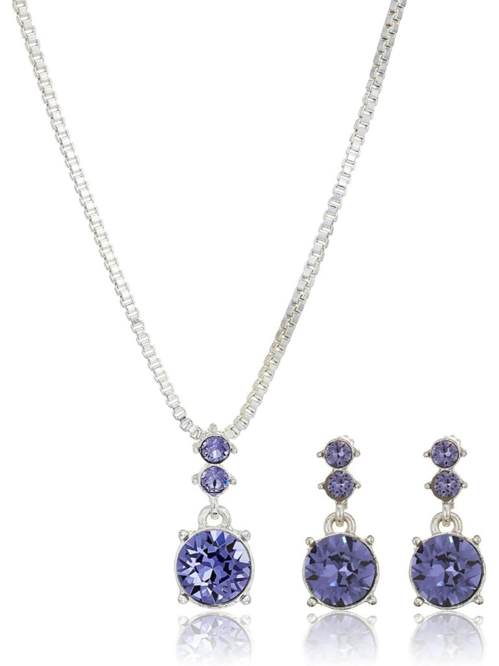 Elegant Women's Purple Necklace & Earring Set for Every Occasion